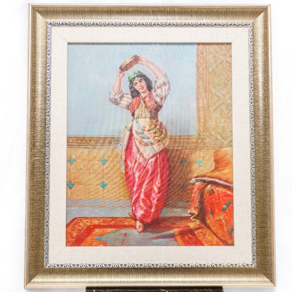 The Oriental Dancer Scenery Painting: Enhanced by Elegant Barce Frame