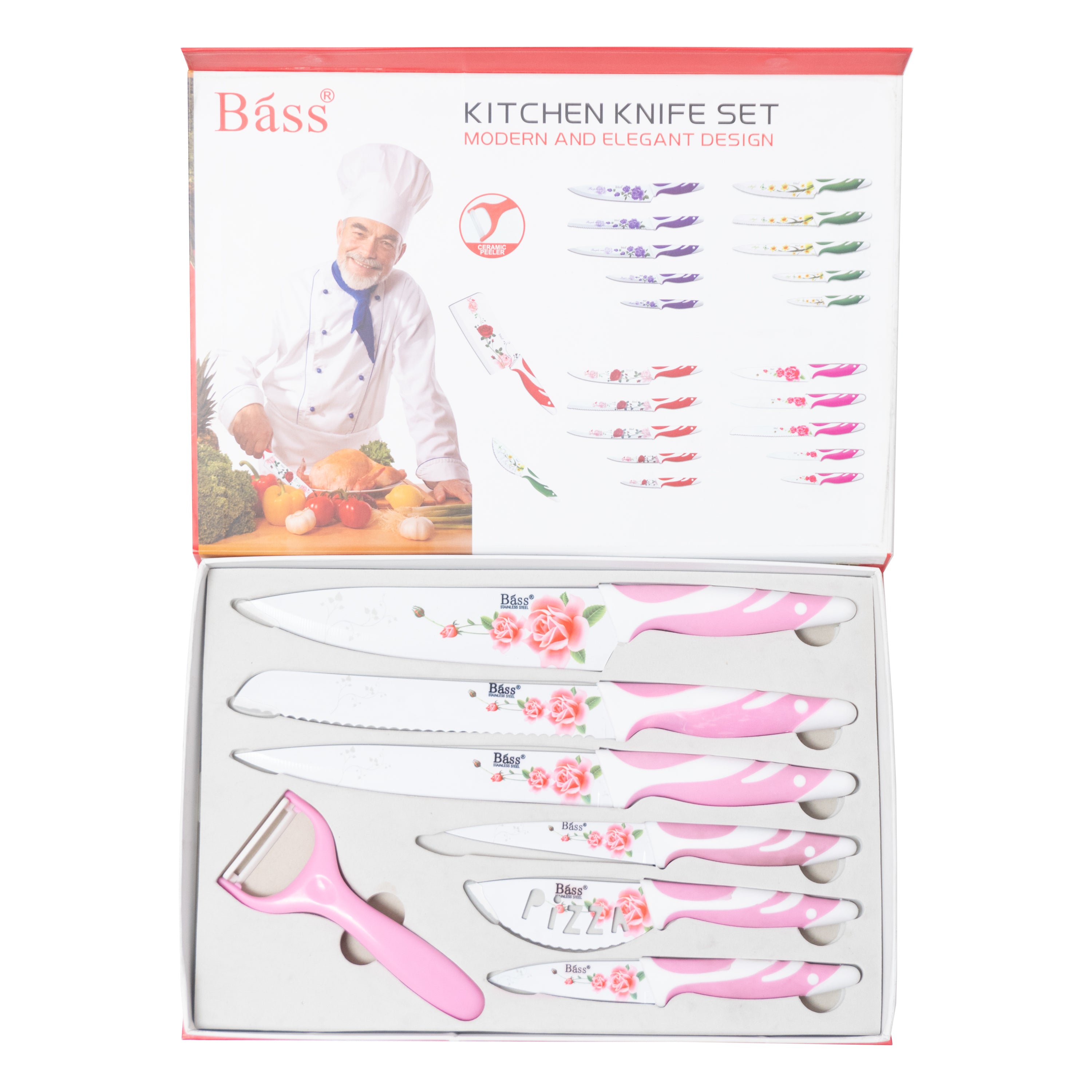 Bass Stainless Steel 6-Piece Knife Set - Essential Culinary Knife Collection